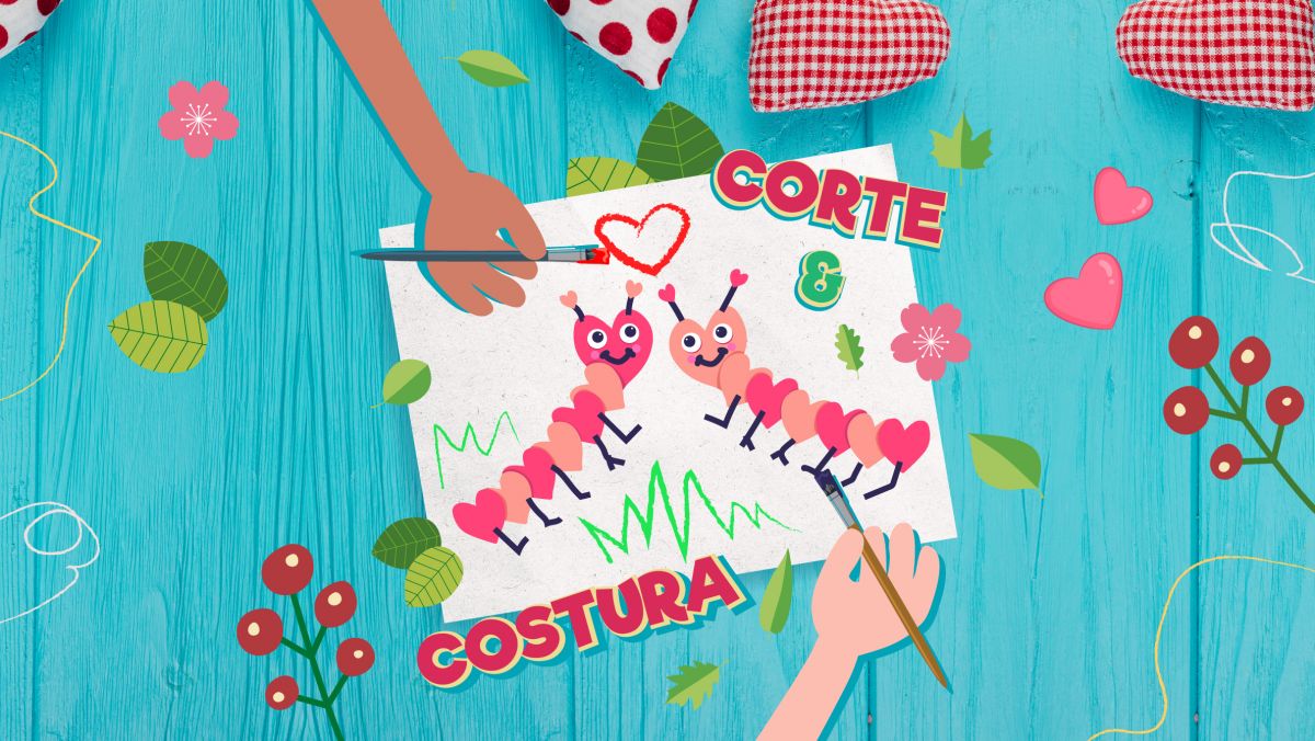 Costura Lagartinhas de corações