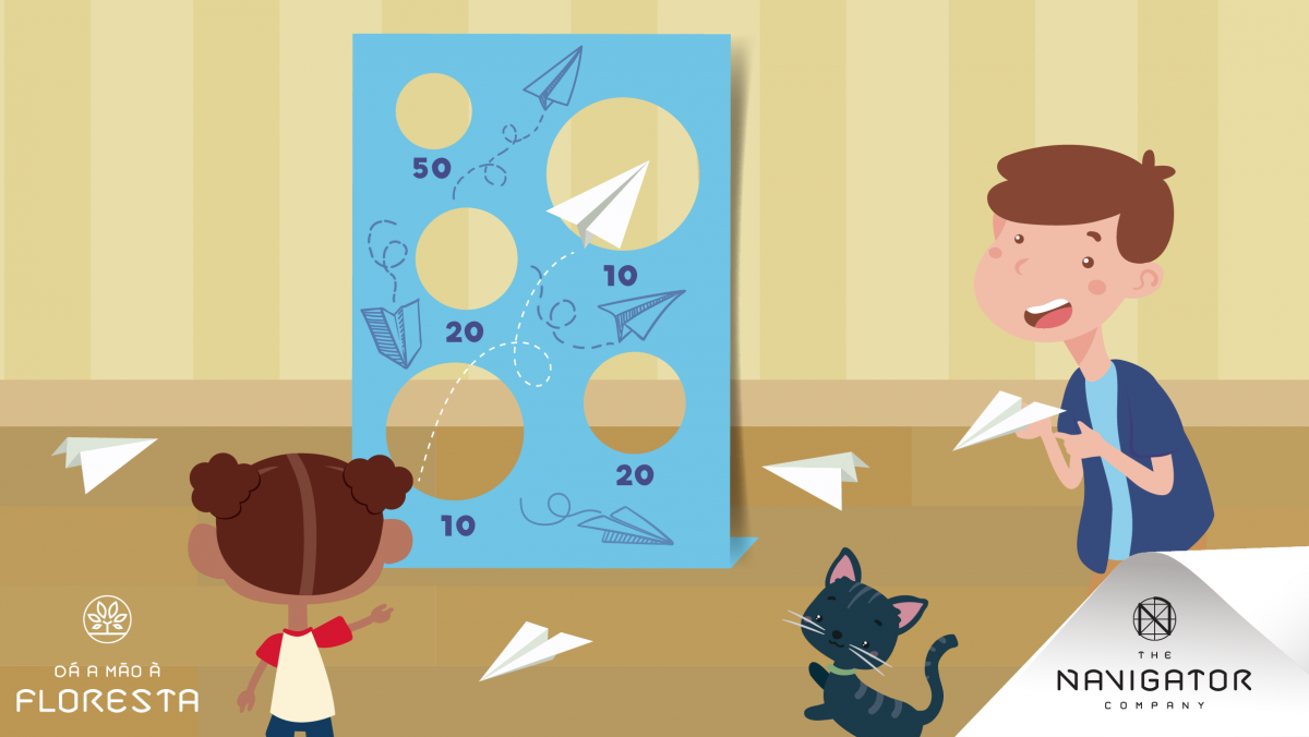 Corrida de aviões de papel