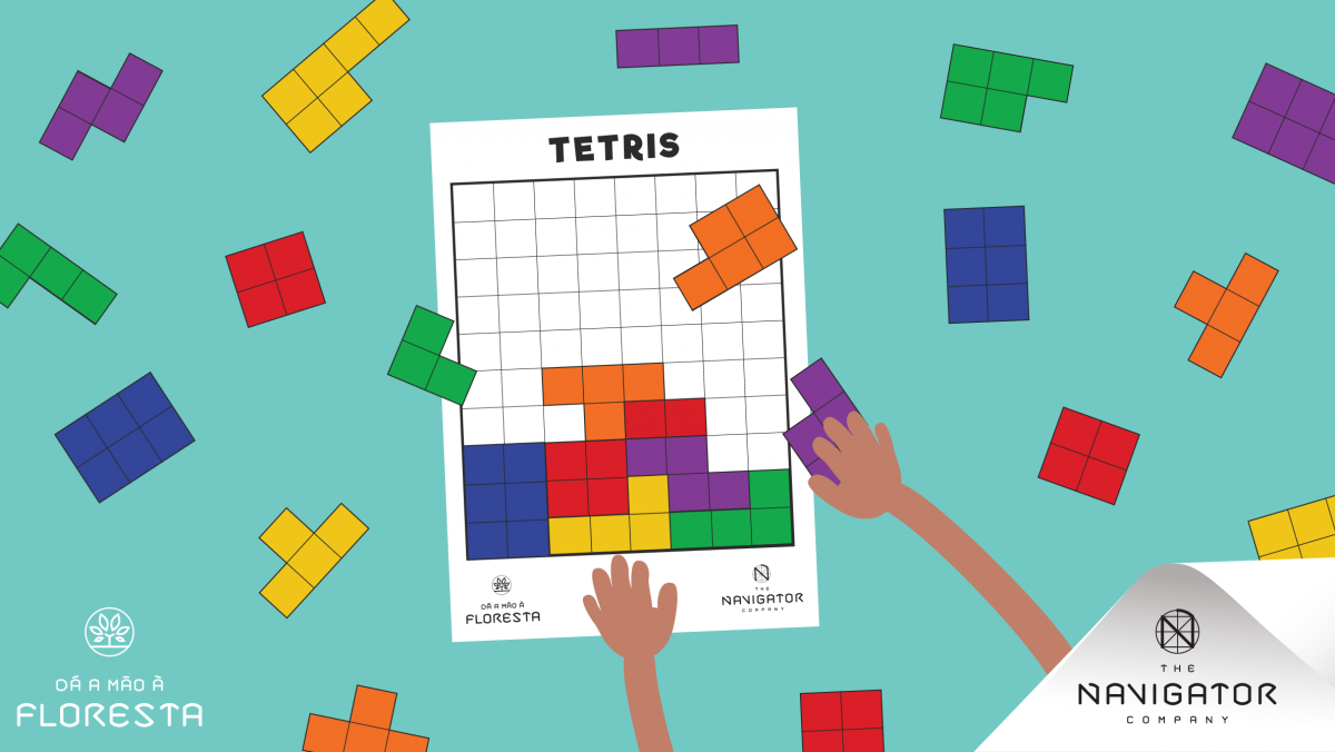 Peças do video game Tetris para colorir e imprimir